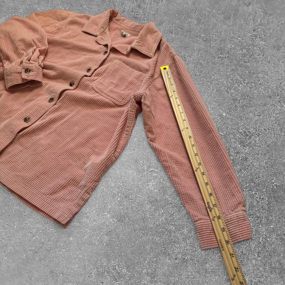 LL Bean Pink Corduroy Shirt Jacket Womens Medium Pet M 267370 Preppy Workwear - Picture 6 of 6